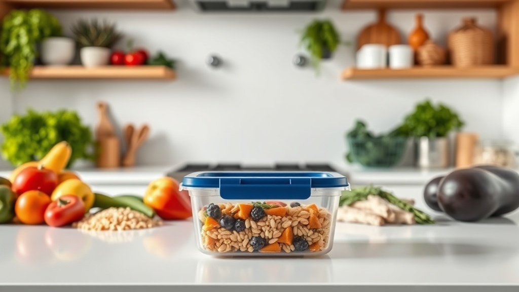 Modern kitchen with fresh ingredients for meal prep