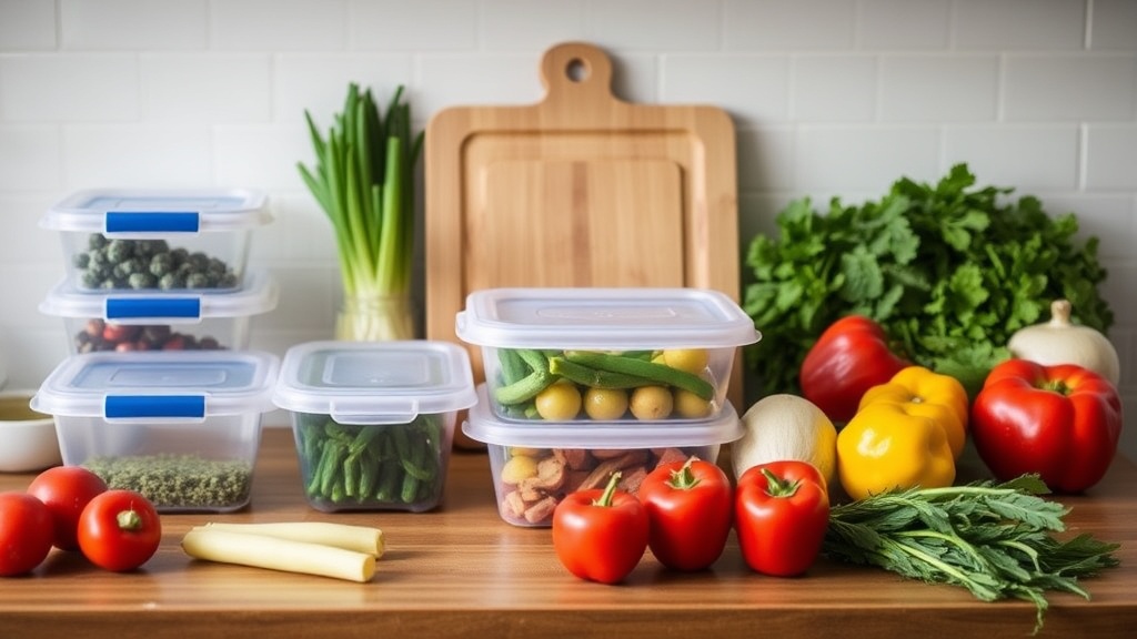 Organized kitchen countertop for meal prepping