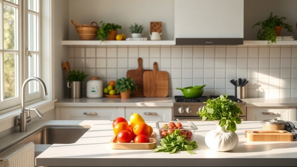 Calm kitchen scene for meal prep