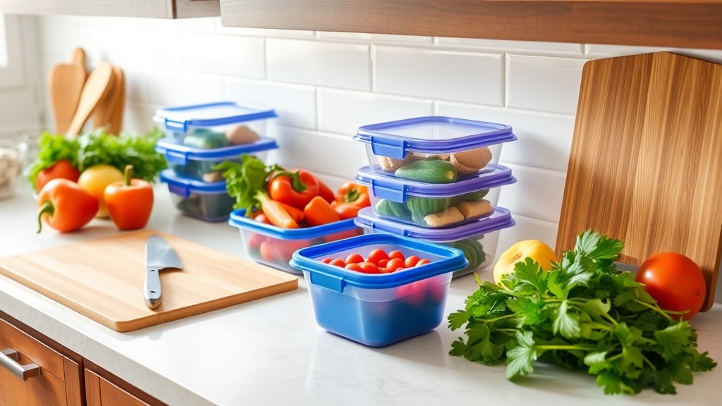 Organized kitchen countertop for meal prep