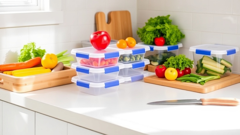 Organized kitchen countertop ready for meal prep