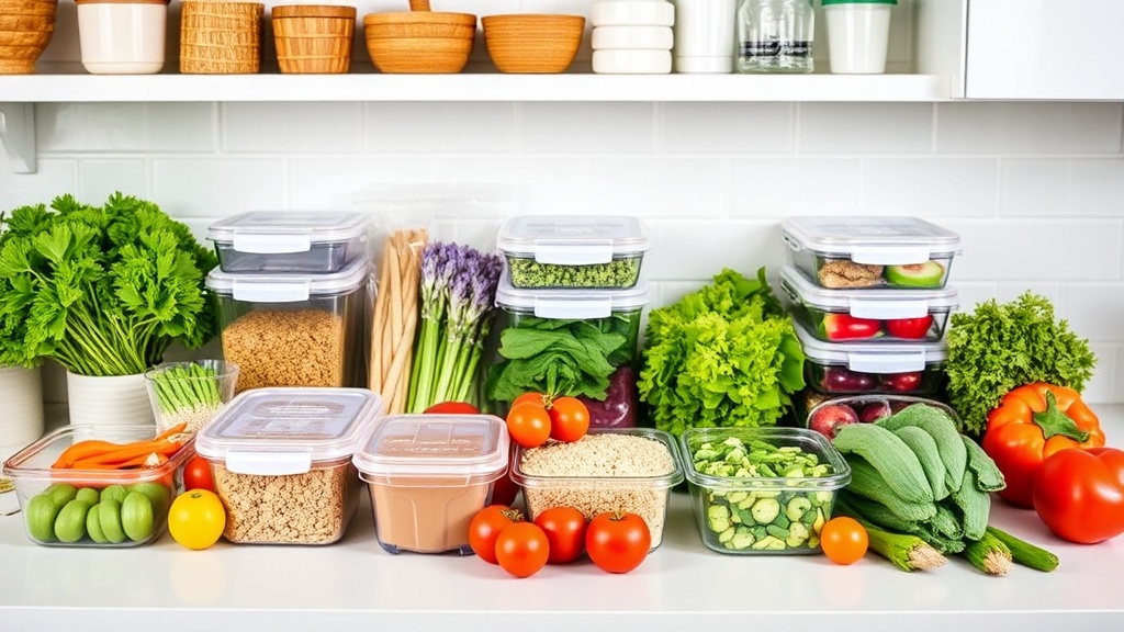 Organized kitchen countertop ready for meal prep