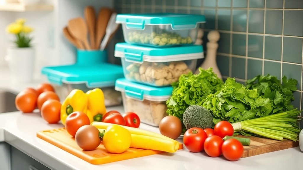 Organized kitchen countertop for meal prep