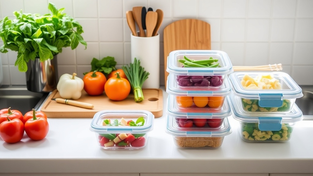 Organized kitchen countertop ready for meal prep