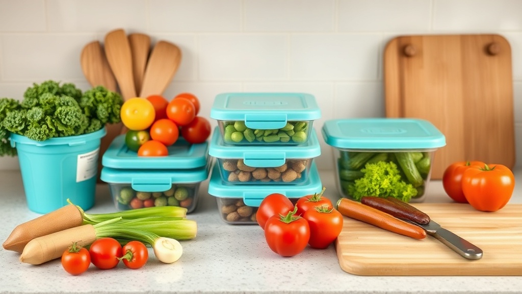 Organized kitchen countertop for meal prep