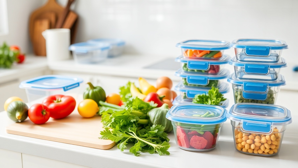 Organized kitchen countertop for meal prep