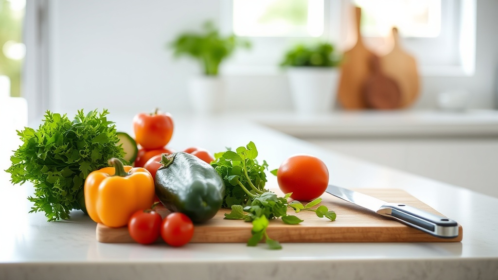 Organized kitchen countertop ready for meal prep