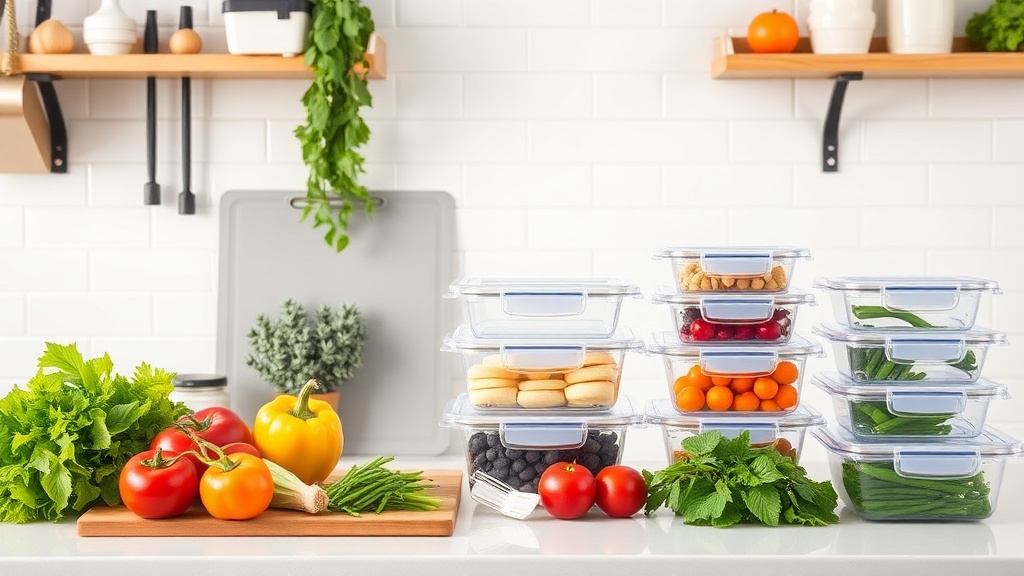 Organized kitchen countertop for meal prep