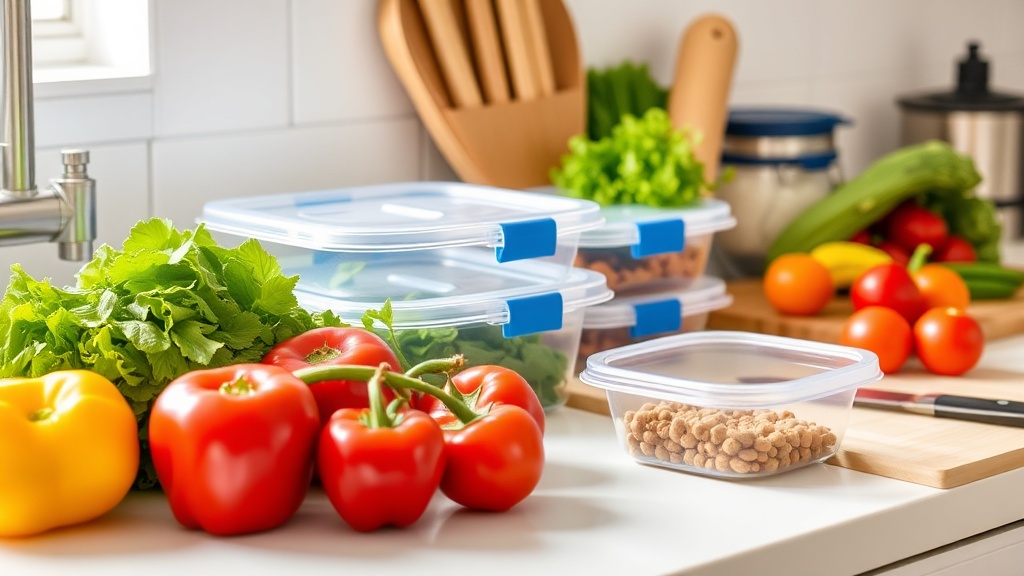 Organized kitchen countertop for meal prep