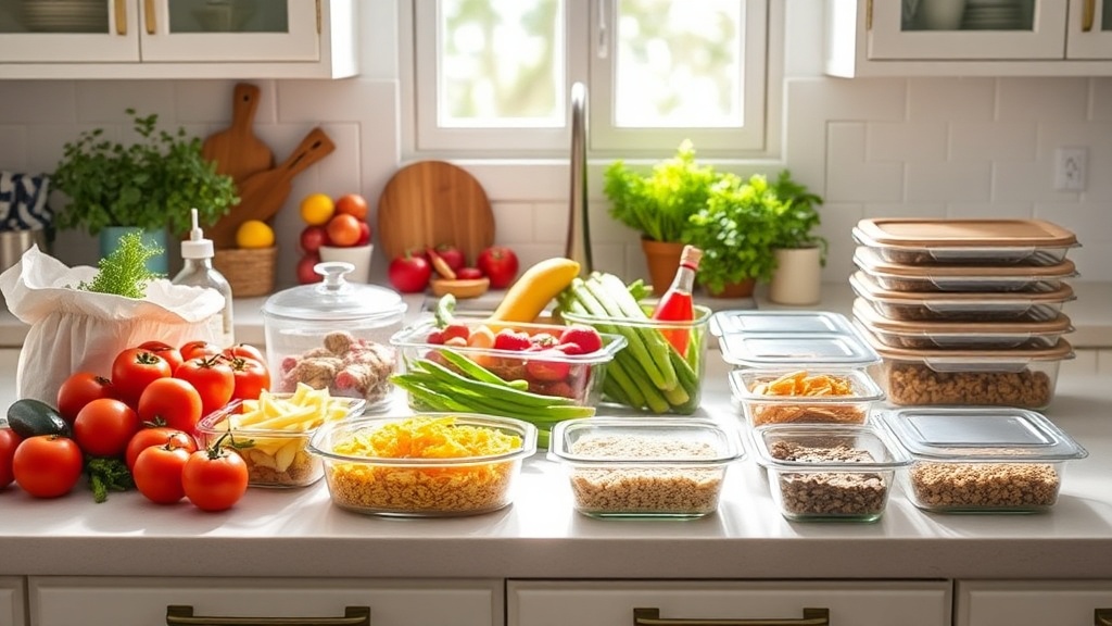 Bright kitchen with fresh ingredients for gluten-free meal prep